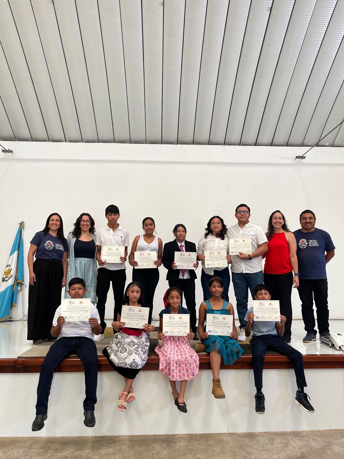 AI Horizons for Kids students celebrating graduation in Guatemala